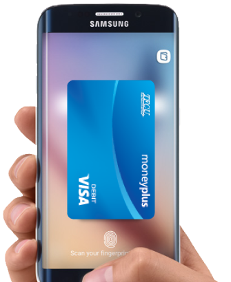 Samsung Pay phone with Money Plus Card