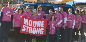 Group of volunteers and staff from TFCU supporting the Moore Oklahoma community