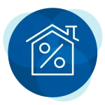Percent inside house icon
