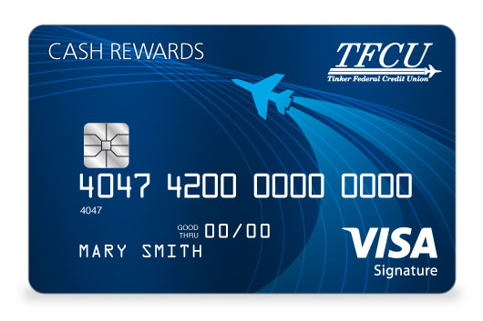 TFCU Signature Credit Card in brilliant dark blue
