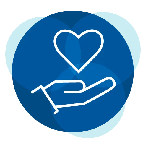Hand with heart icon
